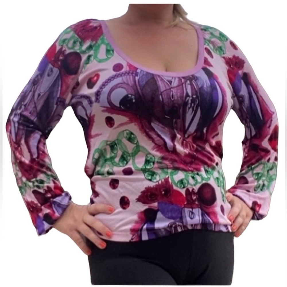 Custo Barcelona Viscose Long Sleeve Blouse - Free Size